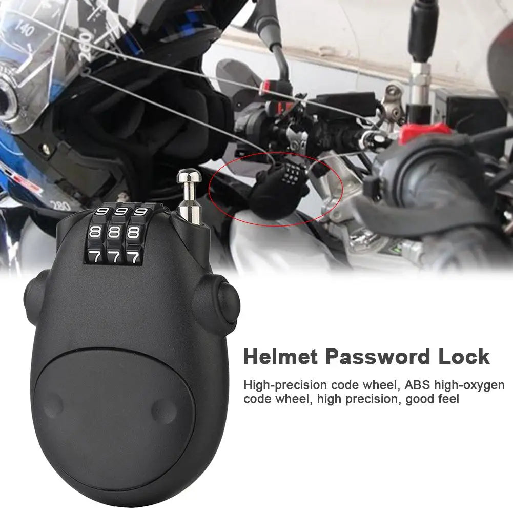 Combination Lock for Bike Helmet, Telescopic Steel Cable Anti-Theft Safety Lock for Bicycle, Suitcase, and Luggage