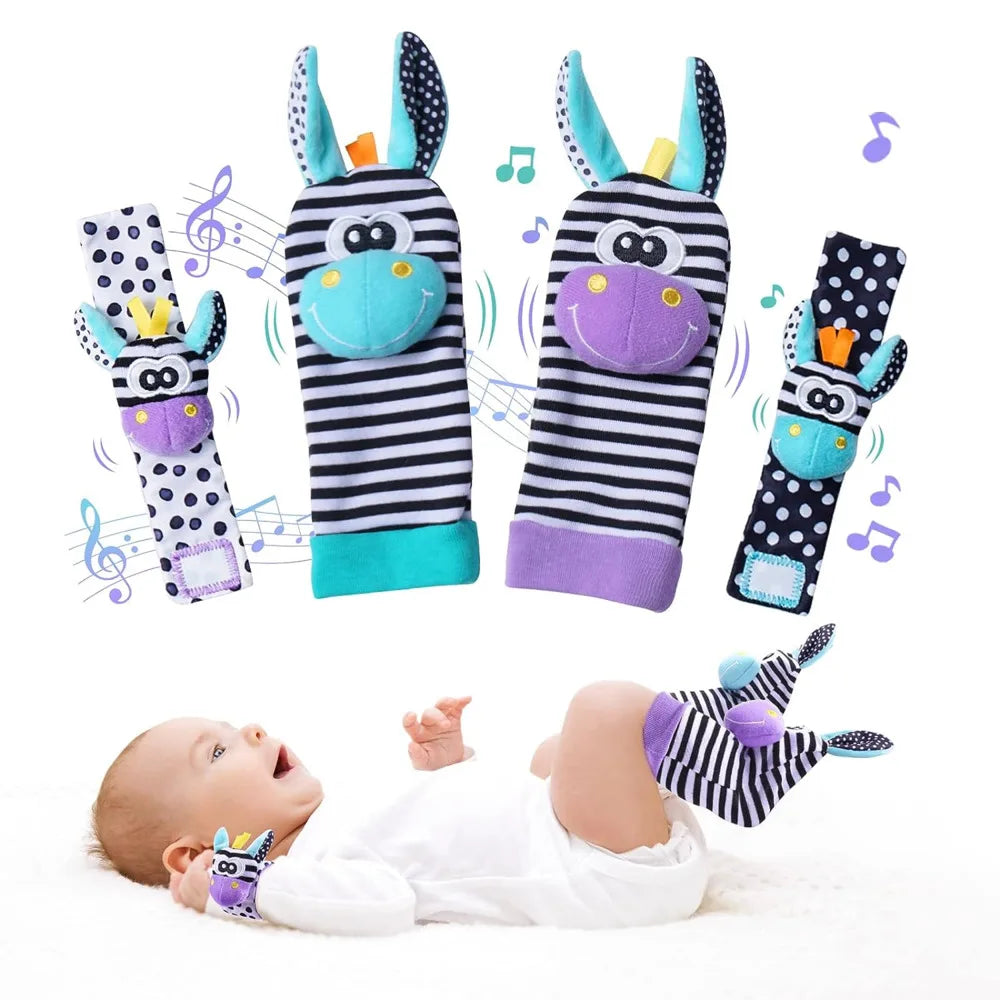 Baby Wrist Rattle Socks 0-12 Months Sensory Toy for Toddlers