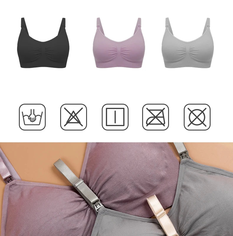 High Quality Plus Size Nursing Bra Breathable Women Breastfeeding Underwear Seamless Maternity Bra Push Up