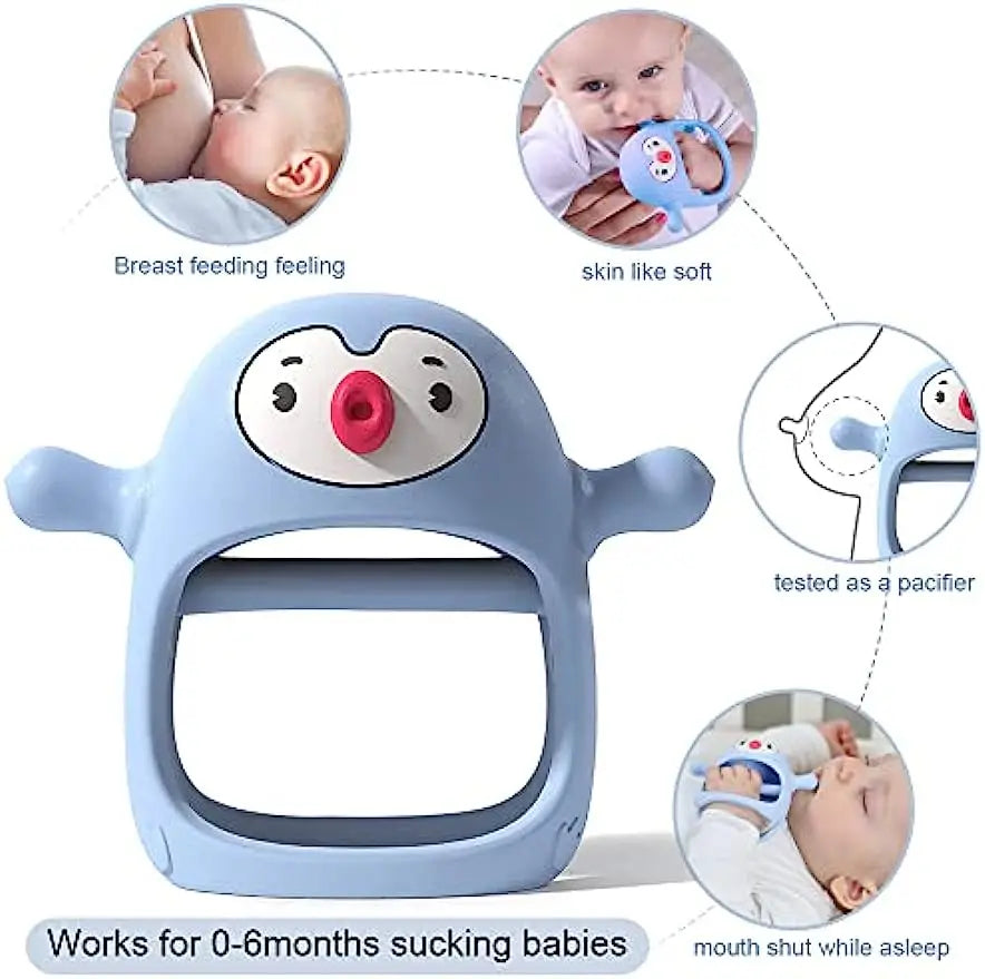 Never Drop Silicone Teething Toys for Babies, Infant Hand Teether