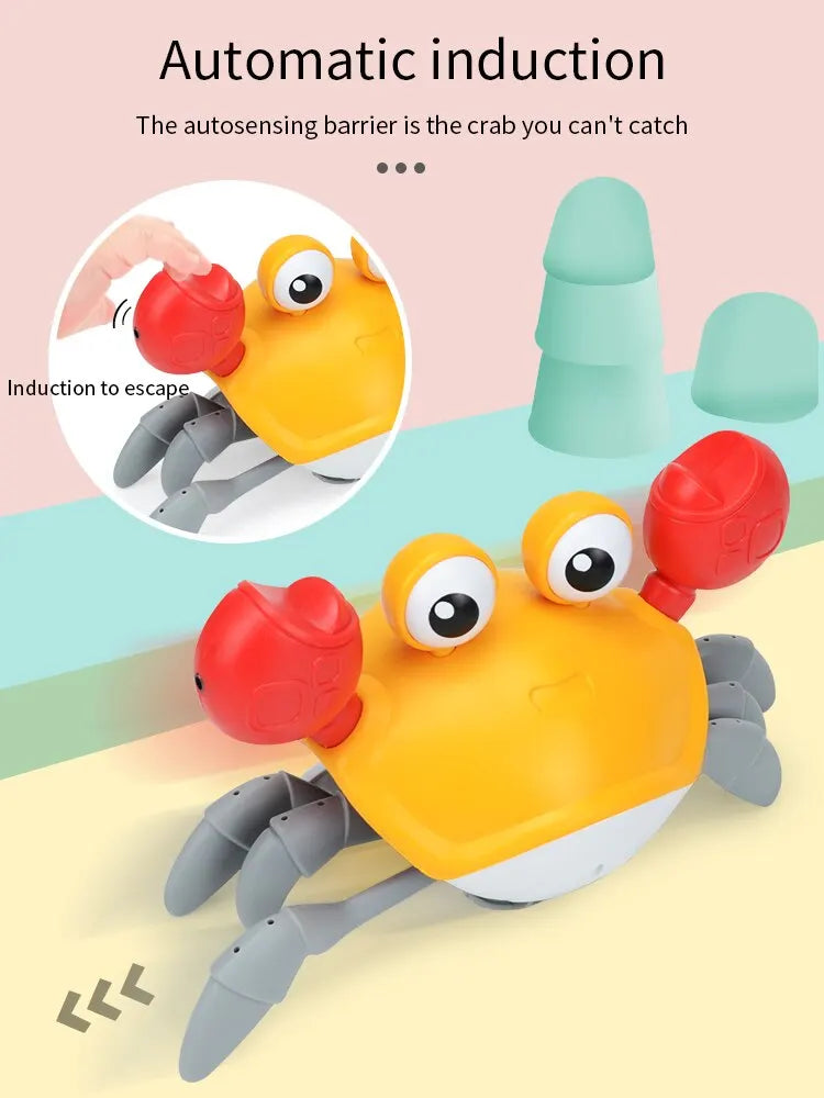 Sensing Crawling Crab.Tummy Time Baby Toys.Interactive Walking Dancing Toy with Music Sounds and Lights.Infant Fun Gift