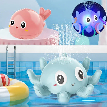 Baby Bath Toys Spray Water Shower Bathing Toys for Kids Electric Whale Bath Ball with Light Music LED Light Toys Bathtub Toy