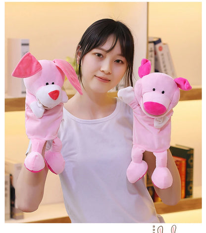 35cm Cartoon Animal Hand Puppet Parent-child Game Doll Lion Elephant Pig Appease Toys Birthday Gifts For Children