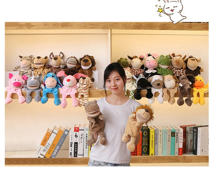 35cm Cartoon Animal Hand Puppet Parent-child Game Doll Lion Elephant Pig Appease Toys Birthday Gifts For Children