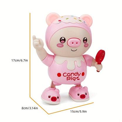 Upgraded Electronic Pets Pig Dancing Toy Doll, Electric Lighting Music Twisting Swing Left And Right Walking Cute Pig Smart Doll