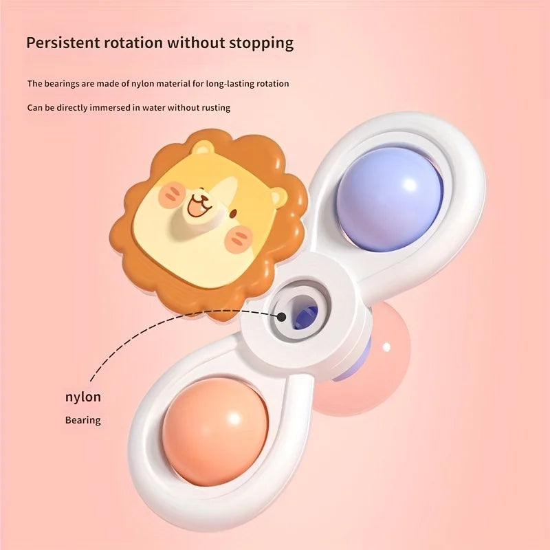 3PCS Suction Cup Spinner Toy Baby Bath Funny Game Educational Toys For Children Girls Boys Infant Sensory Stress Reliever Gift