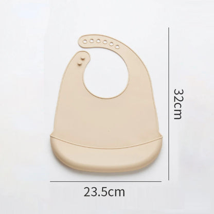 Baby Silicone Bibs Waterproof 6-Speed Adjustment Newborn Burp Cloth