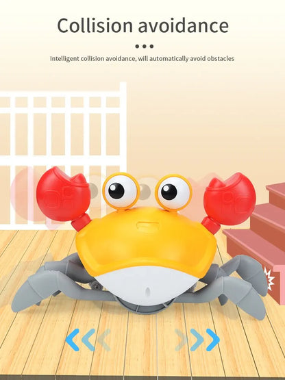 Sensing Crawling Crab.Tummy Time Baby Toys.Interactive Walking Dancing Toy with Music Sounds and Lights.Infant Fun Gift