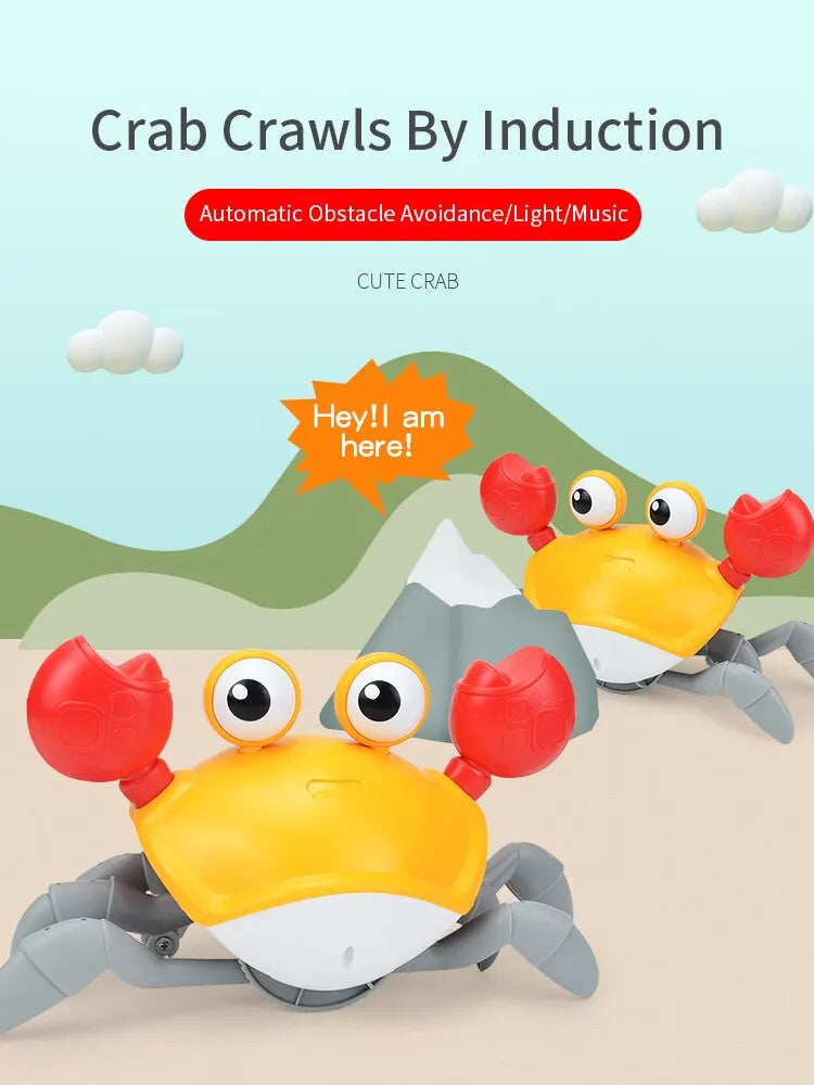 Sensing Crawling Crab.Tummy Time Baby Toys.Interactive Walking Dancing Toy with Music Sounds and Lights.Infant Fun Gift