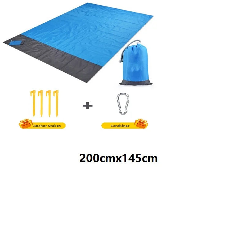 Waterproof Sandproof Beach Blanket for Travel, Hiking, and Sports