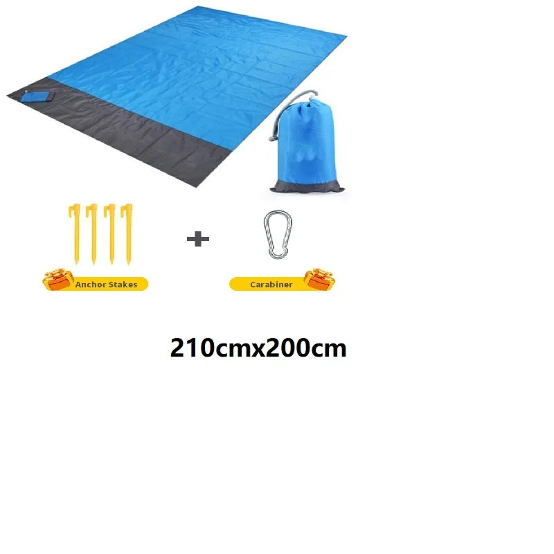 Waterproof Sandproof Beach Blanket for Travel, Hiking, and Sports